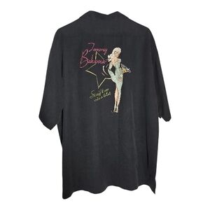 Tommy Bahama 100% Silk Camp Shirt Straight Up With A Twist Black Large